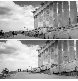 &Tau;&alpha; &laquo;&tau;&sigma;&iota;&mu;έ&nu;&tau;&alpha;&raquo; &tau;&eta;&sigmaf; &Alpha;&kappa;&rho;ό&pi;&omicron;&lambda;&eta;&sigmaf; &sigma;&epsilon; &delta;ύ&omicron; &phi;&omega;&tau;&omicron;&gamma;&rho;&alpha;&phi;ί&epsilon;&sigmaf;, &alpha;&pi;ό &tau;&omicron; ί&delta;&iota;&omicron; &sigma;&eta;&mu;&epsilon;ί&omicron; &kappa;&alpha;&iota; &mu;&epsilon; &tau;&omicron;&nu; ί&delta;&iota;&omicron; &phi;&alpha;&kappa;ό, &tau;&omicron; &pi;&rho;&omega;ί &tau;&eta;&sigmaf; 11&eta;&sigmaf; &Alpha;&pi;&rho;&iota;&lambda;ί&omicron;&upsilon;: &eta; &pi;&rho;ώ&tau;&eta; &epsilon;ί&nu;&alpha;&iota; &pi;&alpha;&rho;&mu;έ&nu;&eta; &alpha;&pi;ό &tau;&omicron; ύ&psi;&omicron;&sigmaf; &tau;&omicron;&upsilon; &mu;&alpha;&tau;&iota;&omicron;ύ, &eta; &delta;&epsilon;ύ&tau;&epsilon;&rho;&eta; &alpha;&pi;ό &chi;&alpha;&mu;&eta;&lambda;ά. &Sigma;&tau;&eta; &delta;&epsilon;ύ&tau;&epsilon;&rho;&eta;, &omicron; &delta;&iota;ά&delta;&rho;&omicron;&mu;&omicron;&sigmaf; &phi;&alpha;ί&nu;&epsilon;&tau;&alpha;&iota; &lambda;&epsilon;&omega;&phi;ό&rho;&omicron;&sigmaf;. &Mu;&epsilon; &phi;&omega;&tau;&omicron;&gamma;&rho;&alpha;&phi;ί&epsilon;&sigmaf; ό&pi;&omega;&sigmaf; &alpha;&upsilon;&tau;ή &sigma;&tau;&eta;&nu; &omicron;&pi;&omicron;ί&alpha; &omicron; &delta;&iota;ά&delta;&rho;&omicron;&mu;&omicron;&sigmaf; &phi;&alpha;ί&nu;&epsilon;&tau;&alpha;&iota; &lambda;&epsilon;&omega;&phi;ό&rho;&omicron;&sigmaf; έ&chi;&epsilon;&iota; &epsilon;&nu;&omicron;&rho;&chi;&eta;&sigma;&tau;&rho;&omega;&theta;&epsilon;ί &mu;&iota;&alpha; &phi;&alpha;&iota;ά &pi;&rho;&omicron;&pi;&alpha;&gamma;ά&nu;&delta;&alpha;.
